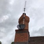 Rooftop Sky Satellite Dish and TV Aerial