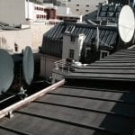 Rooftop Sky Satellite Dishes